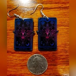 Devil Tarot Card Baphomet Earrings
